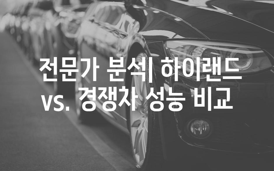  전문가 분석| 하이랜드 vs. 경쟁차 성능 비교