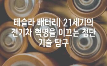 테슬라 배터리| 21세기의 전기차 혁명을 이끄는 첨단 기술 탐구