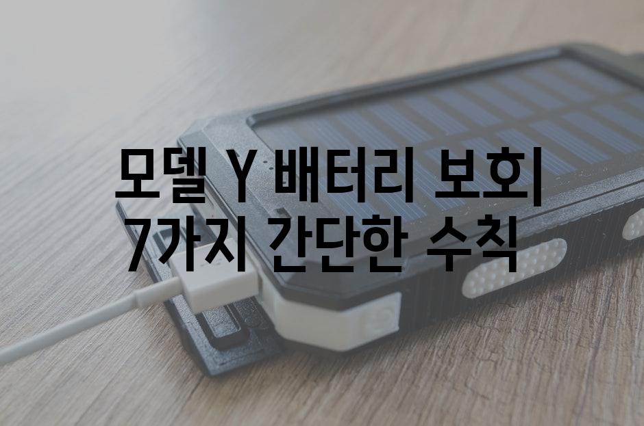  모델 Y 배터리 보호| 7가지 간단한 수칙