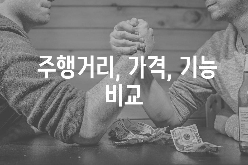  주행거리, 가격, 기능 비교