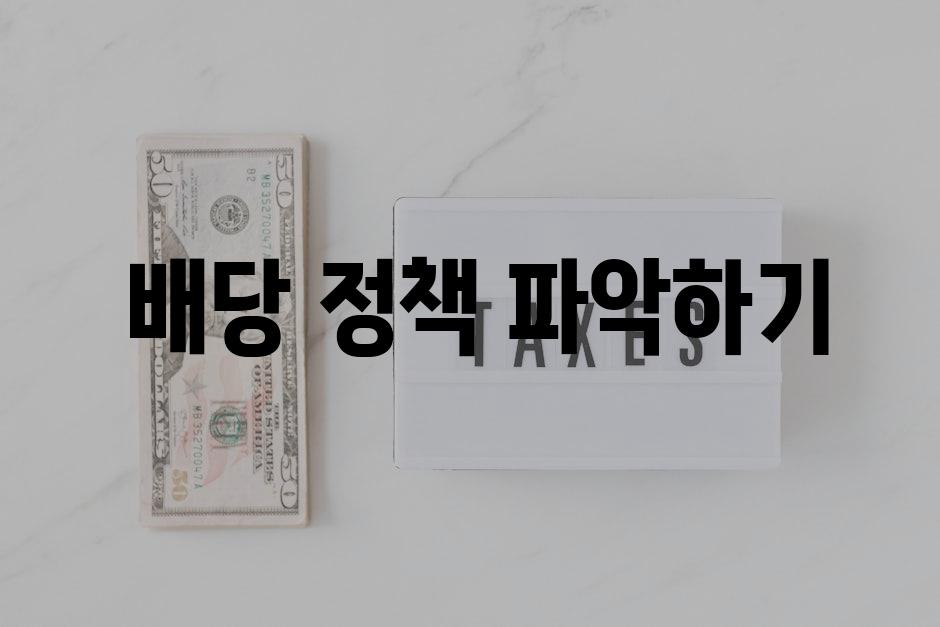  배당 정책 파악하기