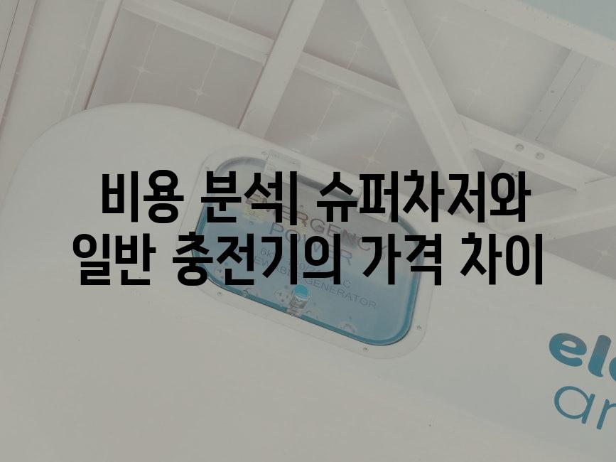  비용 분석| 슈퍼차저와 일반 충전기의 가격 차이