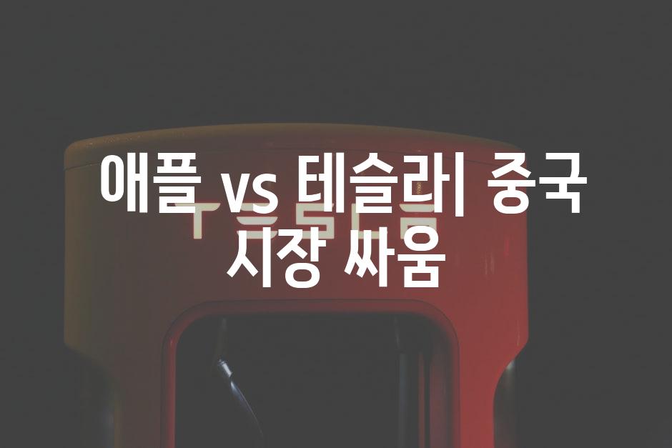  애플 vs 테슬라| 중국 시장 싸움