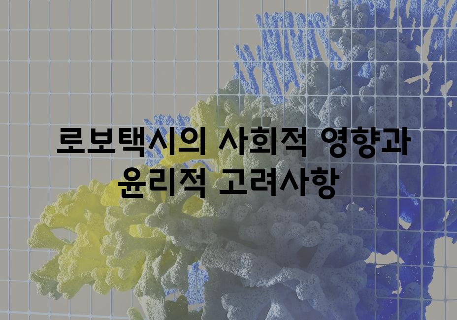  로보택시의 사회적 영향과 윤리적 고려사항