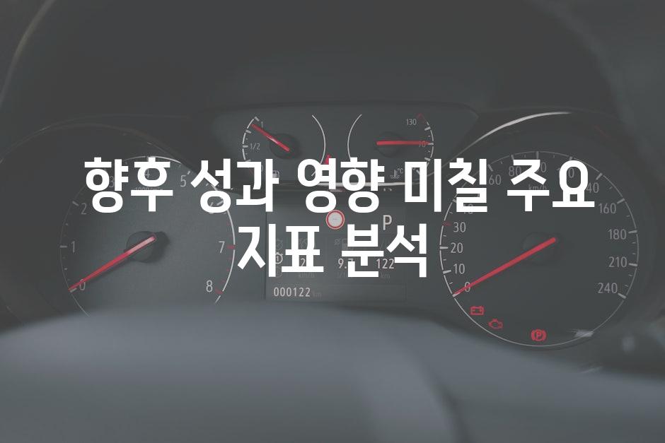  향후 성과 영향 미칠 주요 지표 분석