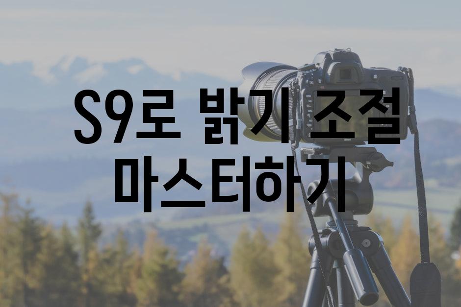  S9로 밝기 조절 마스터하기