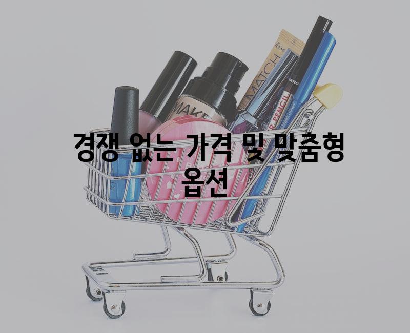  경쟁 없는 가격 및 맞춤형 옵션