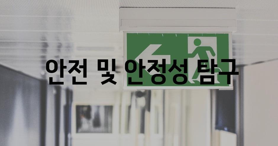  안전 및 안정성 탐구