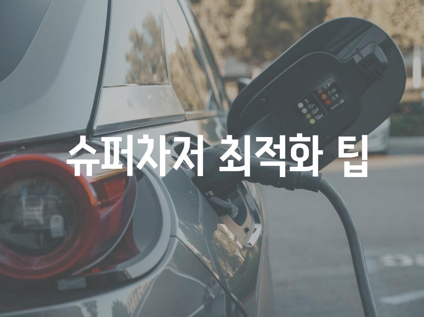  슈퍼차저 최적화 팁