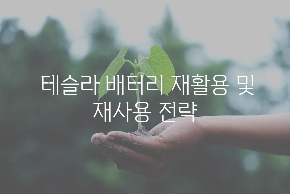  테슬라 배터리 재활용 및 재사용 전략