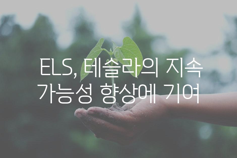 ELS, 테슬라의 지속 가능성 향상에 기여