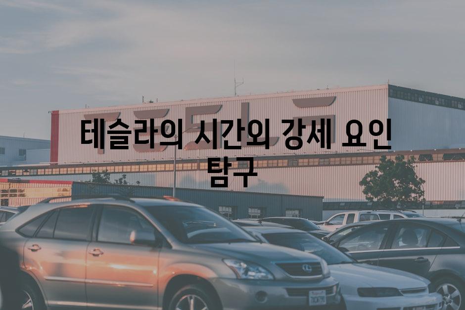  테슬라의 시간외 강세 요인 탐구