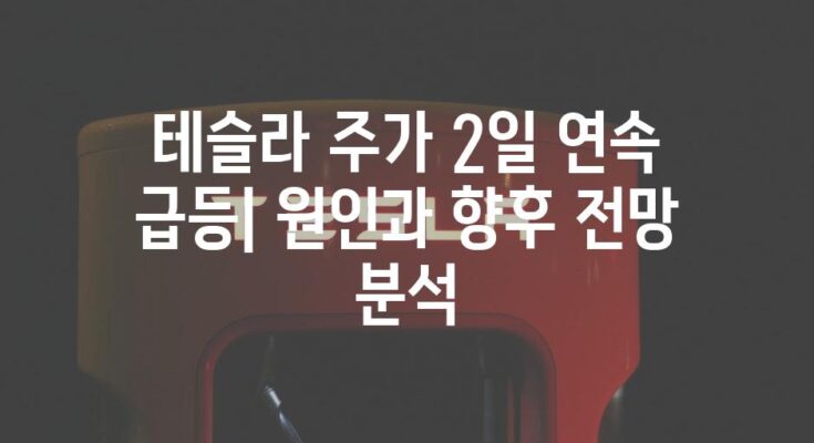 테슬라 주가 2일 연속 급등| 원인과 향후 전망 분석