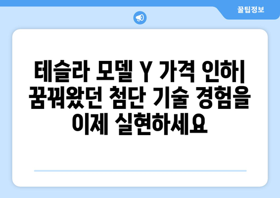 테슬라 모델 Y 가격 인하| 더 저렴해진 첨단 기술 경험 | 가격 분석, 모델 Y 장점, 구매 가이드