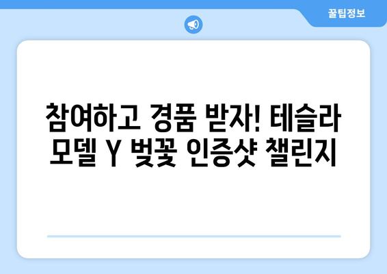 테슬라 모델 Y 벚꽃 인증샷 챌린지| 당신의 봄을 담아보세요! | 테슬라, 모델 Y, 벚꽃, 이벤트, 챌린지, 인증샷