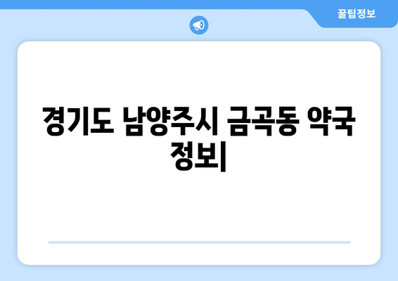 경기도 남양주시 금곡동 24시간 토요일 일요일 휴일 공휴일 야간 약국