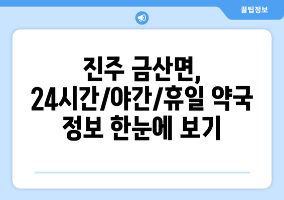 경상남도 진주시 금산면 24시간 토요일 일요일 휴일 공휴일 야간 약국