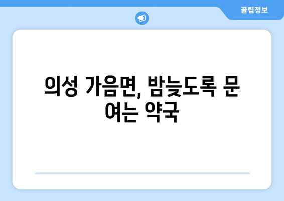 경상북도 의성군 가음면 24시간 토요일 일요일 휴일 공휴일 야간 약국