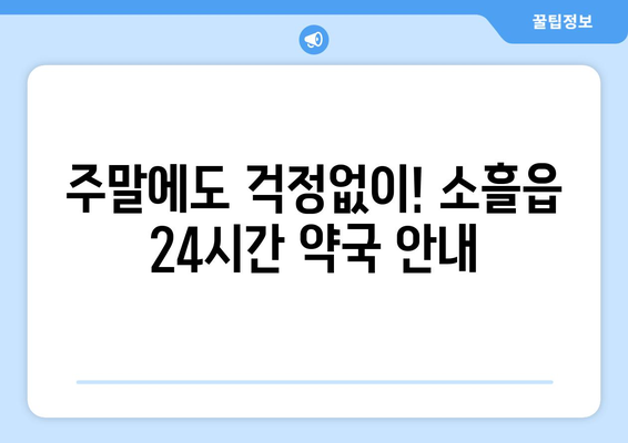 경기도 포천시 소흘읍 24시간 토요일 일요일 휴일 공휴일 야간 약국