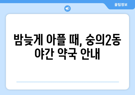 인천시 미추홀구 숭의2동 24시간 토요일 일요일 휴일 공휴일 야간 약국