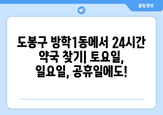 서울시 도봉구 방학1동 24시간 토요일 일요일 휴일 공휴일 야간 약국