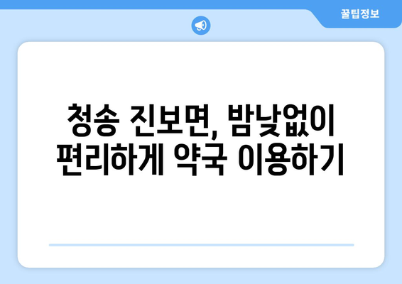 경상북도 청송군 진보면 24시간 토요일 일요일 휴일 공휴일 야간 약국