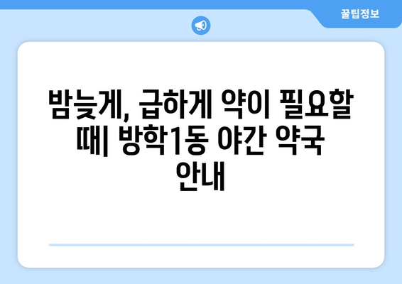 서울시 도봉구 방학1동 24시간 토요일 일요일 휴일 공휴일 야간 약국