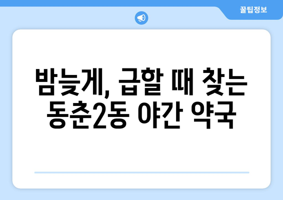 인천시 연수구 동춘2동 24시간 토요일 일요일 휴일 공휴일 야간 약국