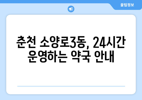 강원도 춘천시 소양로3동 24시간 토요일 일요일 휴일 공휴일 야간 약국