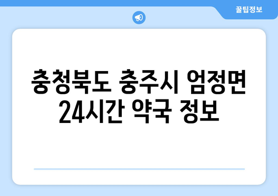 충청북도 충주시 엄정면 24시간 토요일 일요일 휴일 공휴일 야간 약국