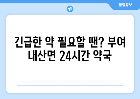 충청남도 부여군 내산면 24시간 토요일 일요일 휴일 공휴일 야간 약국