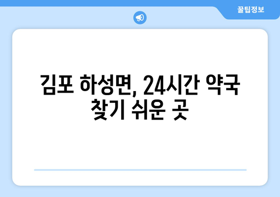 경기도 김포시 하성면 24시간 토요일 일요일 휴일 공휴일 야간 약국