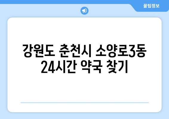 강원도 춘천시 소양로3동 24시간 토요일 일요일 휴일 공휴일 야간 약국