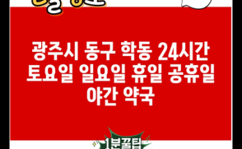 광주시 동구 학동 24시간 토요일 일요일 휴일 공휴일 야간 약국