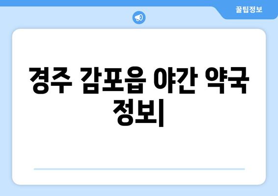 경상북도 경주시 감포읍 24시간 토요일 일요일 휴일 공휴일 야간 약국