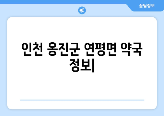 인천시 옹진군 연평면 24시간 토요일 일요일 휴일 공휴일 야간 약국