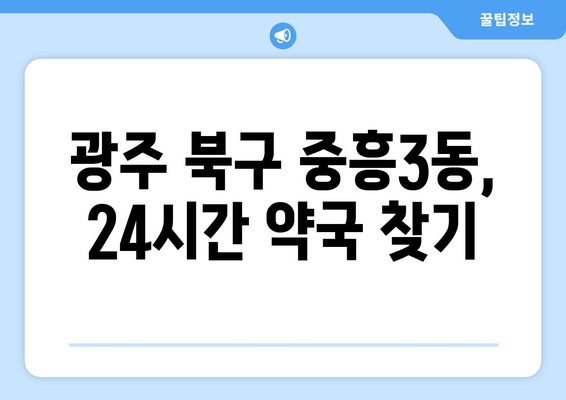 광주시 북구 중흥3동 24시간 토요일 일요일 휴일 공휴일 야간 약국