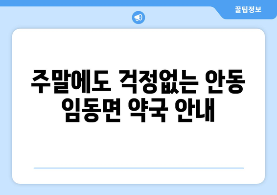 경상북도 안동시 임동면 24시간 토요일 일요일 휴일 공휴일 야간 약국