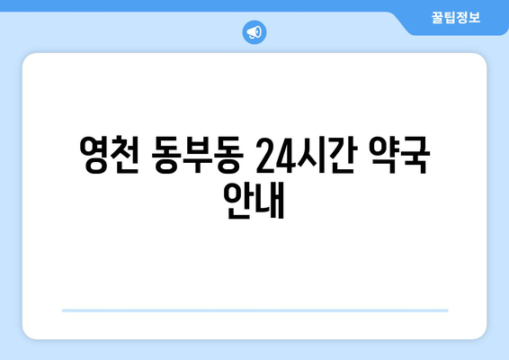 경상북도 영천시 동부동 24시간 토요일 일요일 휴일 공휴일 야간 약국