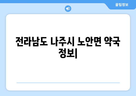 전라남도 나주시 노안면 24시간 토요일 일요일 휴일 공휴일 야간 약국