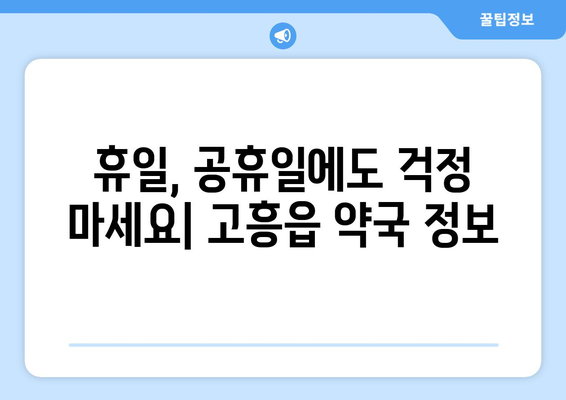 전라남도 고흥군 고흥읍 24시간 토요일 일요일 휴일 공휴일 야간 약국