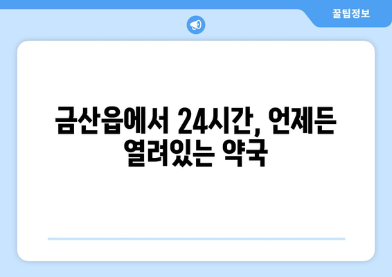 충청남도 금산군 금산읍 24시간 토요일 일요일 휴일 공휴일 야간 약국