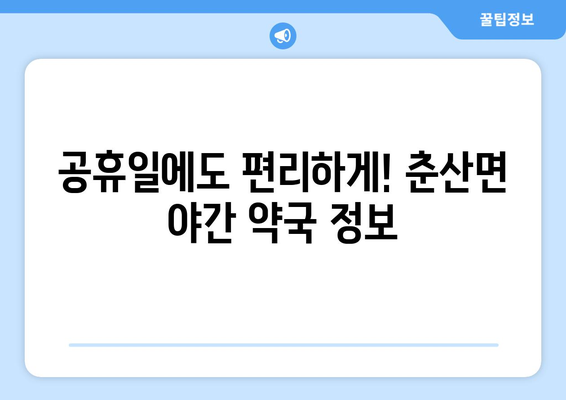 경상북도 의성군 춘산면 24시간 토요일 일요일 휴일 공휴일 야간 약국