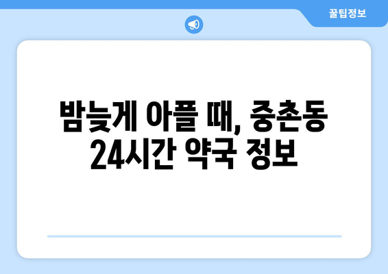 대전시 중구 중촌동 24시간 토요일 일요일 휴일 공휴일 야간 약국