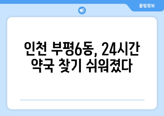 인천시 부평구 부평6동 24시간 토요일 일요일 휴일 공휴일 야간 약국