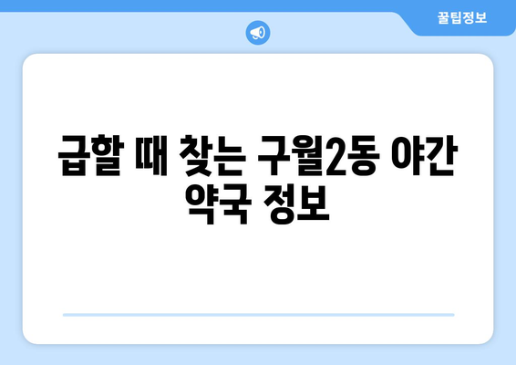 인천시 남동구 구월2동 24시간 토요일 일요일 휴일 공휴일 야간 약국