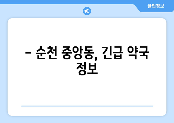 전라남도 순천시 중앙동 24시간 토요일 일요일 휴일 공휴일 야간 약국