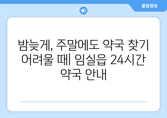 전라북도 임실군 임실읍 24시간 토요일 일요일 휴일 공휴일 야간 약국