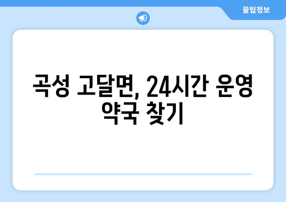 전라남도 곡성군 고달면 24시간 토요일 일요일 휴일 공휴일 야간 약국