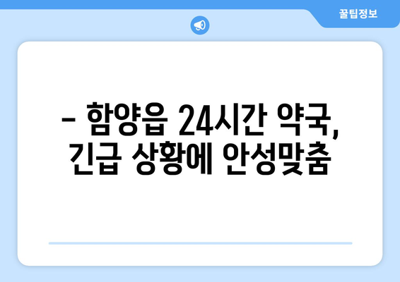 경상남도 함양군 함양읍 24시간 토요일 일요일 휴일 공휴일 야간 약국